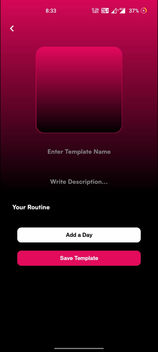 The Lfit template builder, showing a custom routine being assembled from the exercise library.
